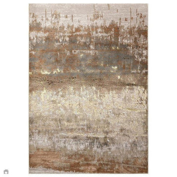 Aurora AU01 Dune Modern Abstract Distressed Marbled Metallic Shimmer Textured High-Density Soft Smooth Low Profile Polyblend Short-Pile Bronze/Gold/Rust Terracotta/Beige/Grey/Cream Rug-Asiatic Carpets-Rug Love - The Most Loved Rug Store